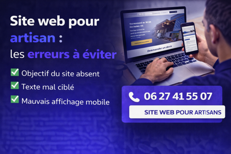 Site web pour artisan : découvrez les erreurs à éviter pour gagner en visibilité, crédibilité et demandes de devis.