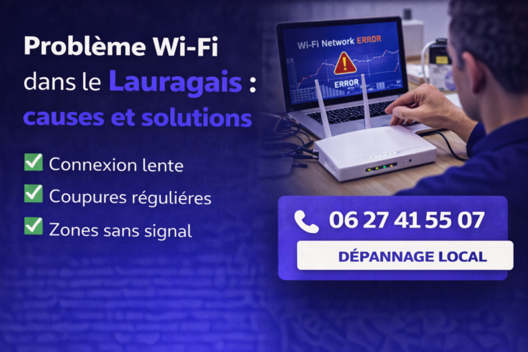 Wi-Fi lent, coupures ou réseau instable ? Découvrez les causes et solutions aux problèmes Wi-Fi dans le Lauragais avec un accompagnement local.