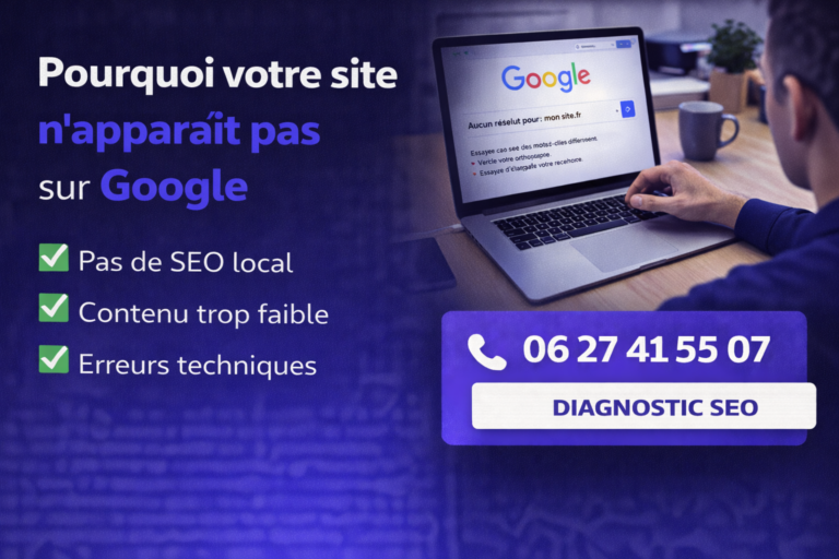 Votre site internet n’apparaît pas sur Google ? Découvrez les causes fréquentes et les solutions pour améliorer votre visibilité locale.