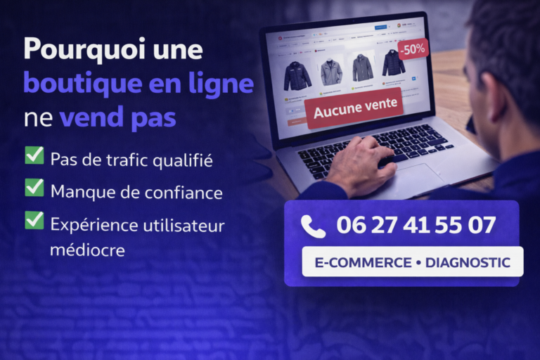 Votre boutique en ligne ne vend pas ? Découvrez les causes les plus fréquentes et comment corriger ce qui bloque réellement les ventes.