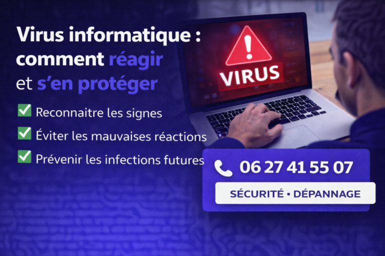 Virus informatique, ordinateur infecté ou comportement étrange ? Découvrez comment réagir rapidement et protéger durablement votre matériel.